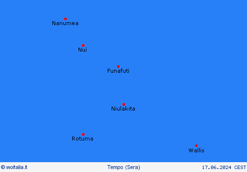 sommario Tuvalu Oceania Carte di previsione